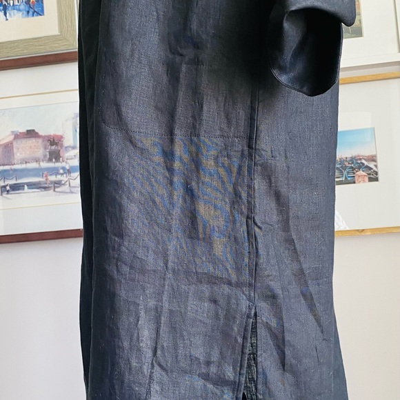 EQUIPMENT BLACK LINEN DRESS NEW fit larger - Picture 2 of 9